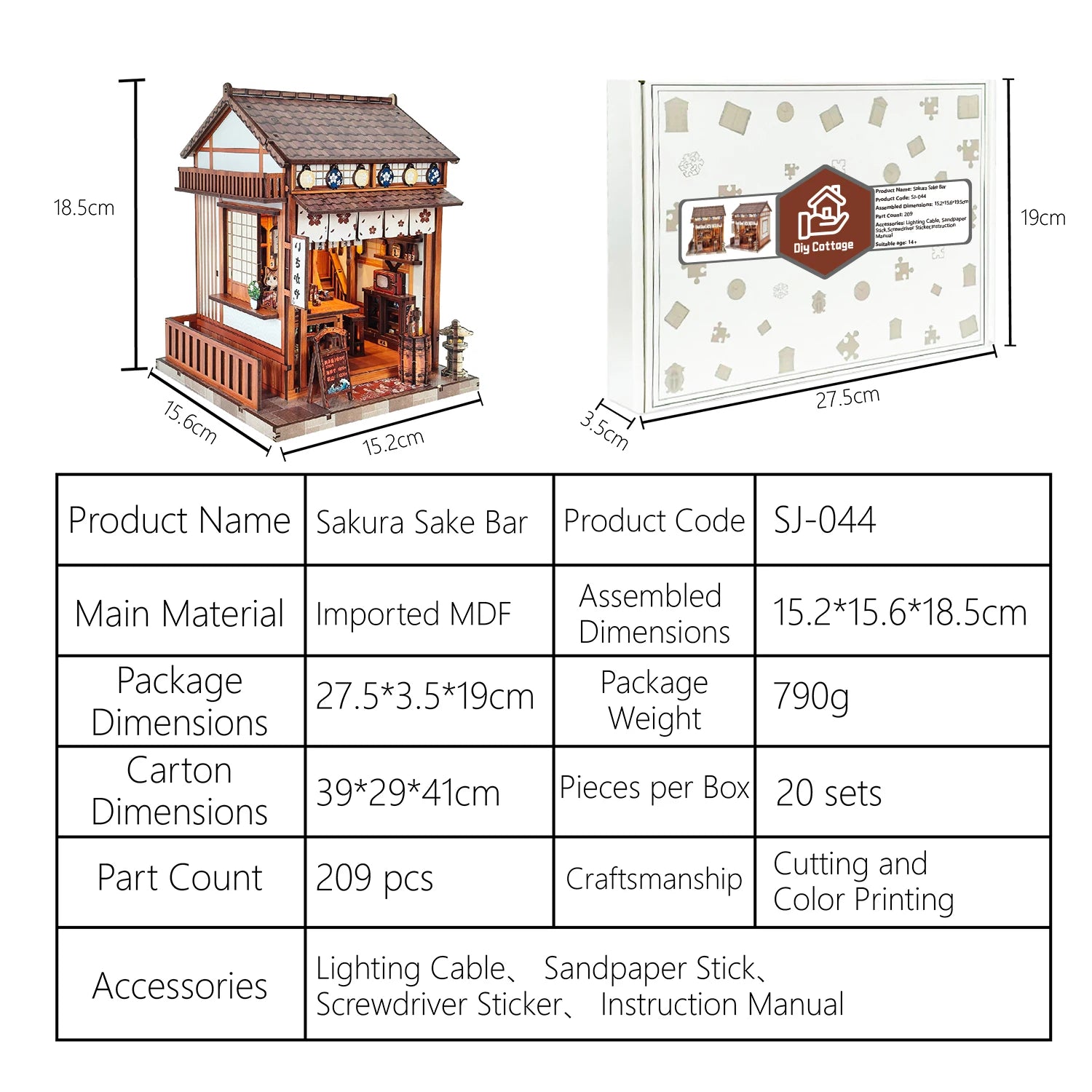 Sakura Sake Bar Mini Book Nook Kit - NookFan