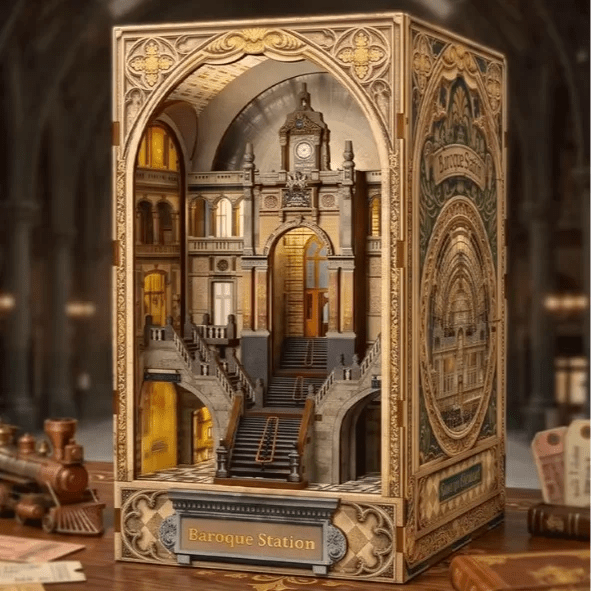 Baroque Station DIY 3D Wooden Bookend Kit - NookFan