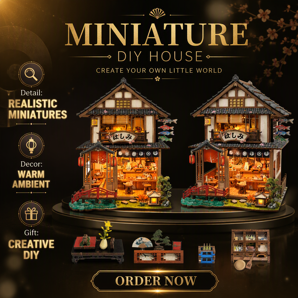 Bridgeside Machiya DIY Wooden Miniature Dollhouse Kit