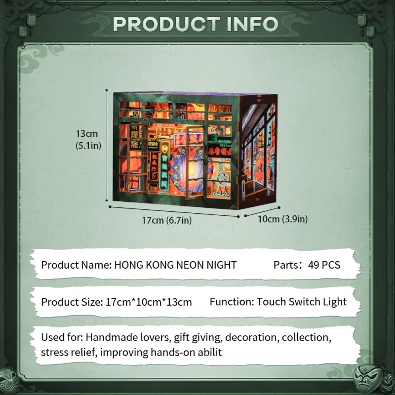 Hong Kong Neon Night - DIY Book Nook Kit - TryNooki