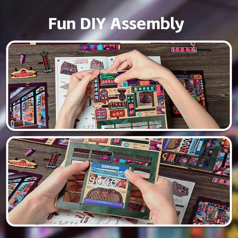 Hong Kong Neon Night - DIY Book Nook Kit - TryNooki