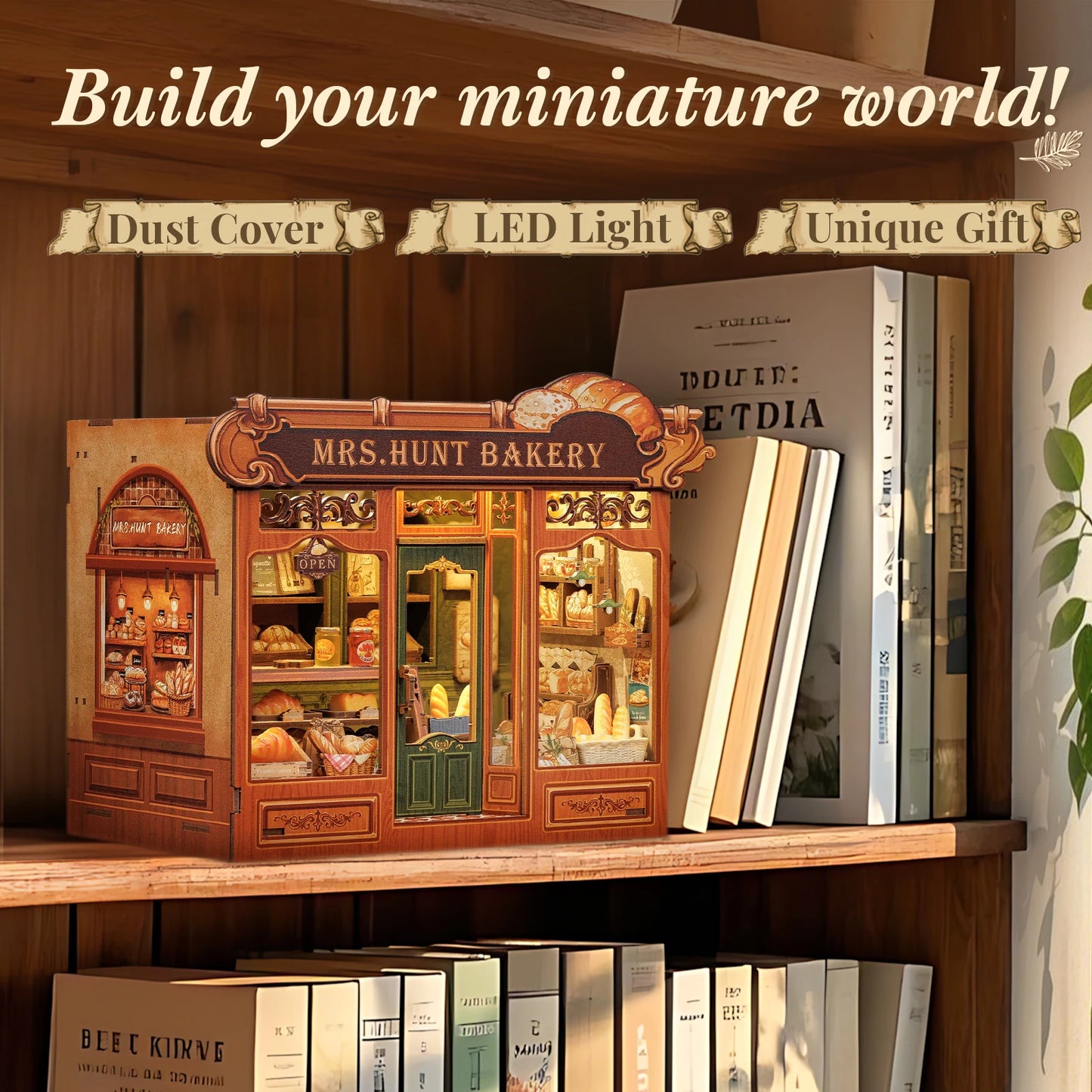 Mrs. Hunt Bakery - 3D Wooden Book Nook Kit - TryNooki