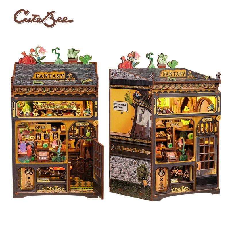 Fantasy Plant Shop - DIY Wooden Book Nook Kit - TryNooki