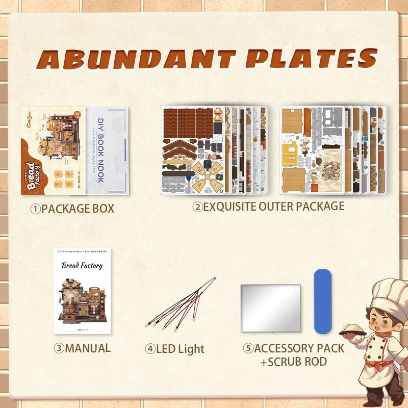Factory Bread - 3D Wooden Music Box Puzzle Kit - TryNooki