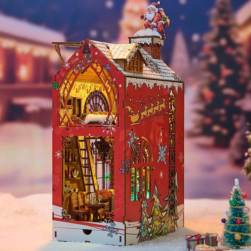 Snowy Santa's Retreat - DIY Christmas Book Nook Kit - TryNooki