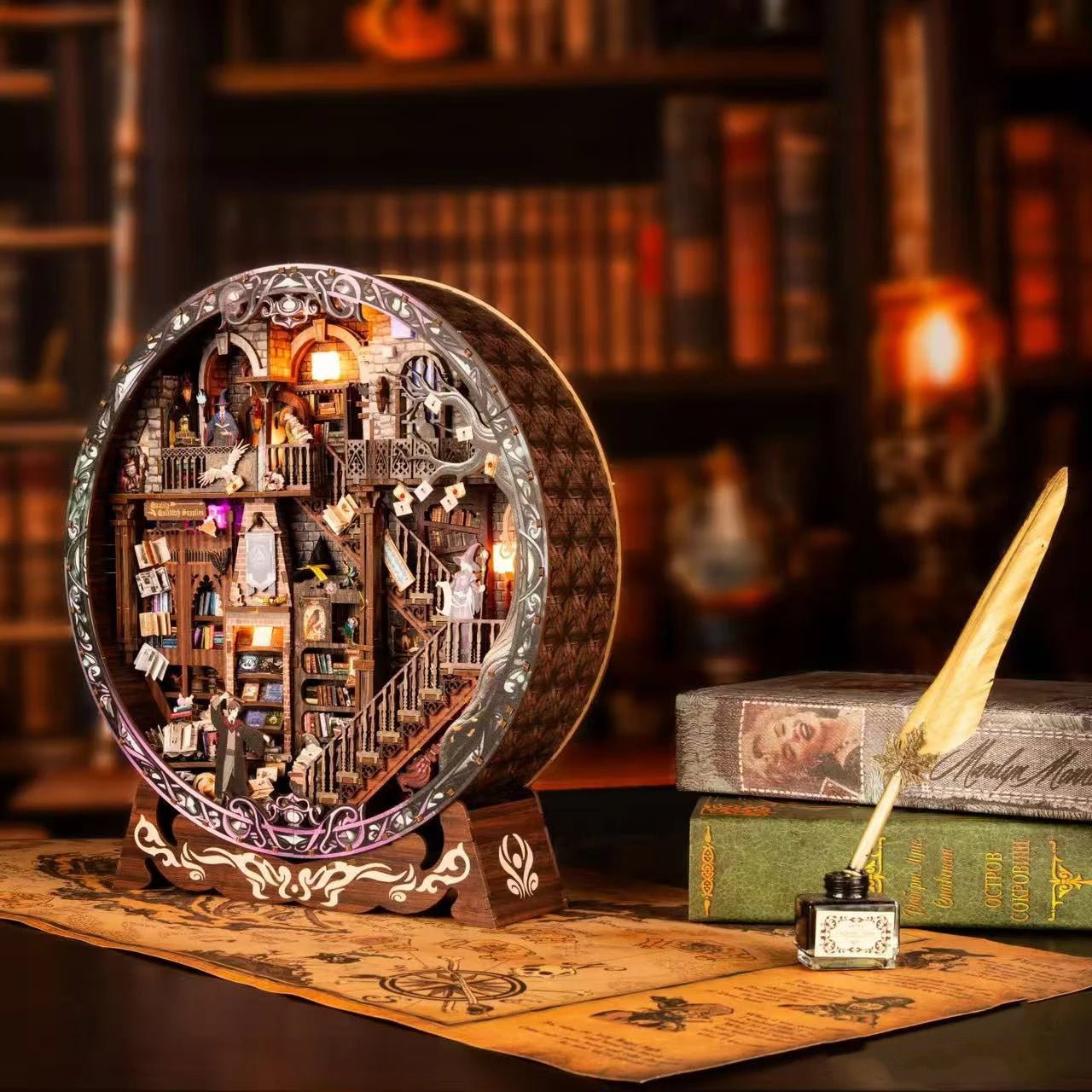Magic Library Casa - DIY Wooden Miniature Dollhouse Kit - NookFan