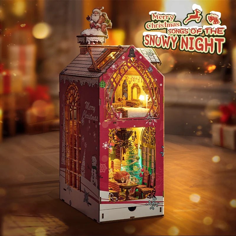 Snowy Santa's Retreat - DIY Christmas Book Nook Kit - TryNooki