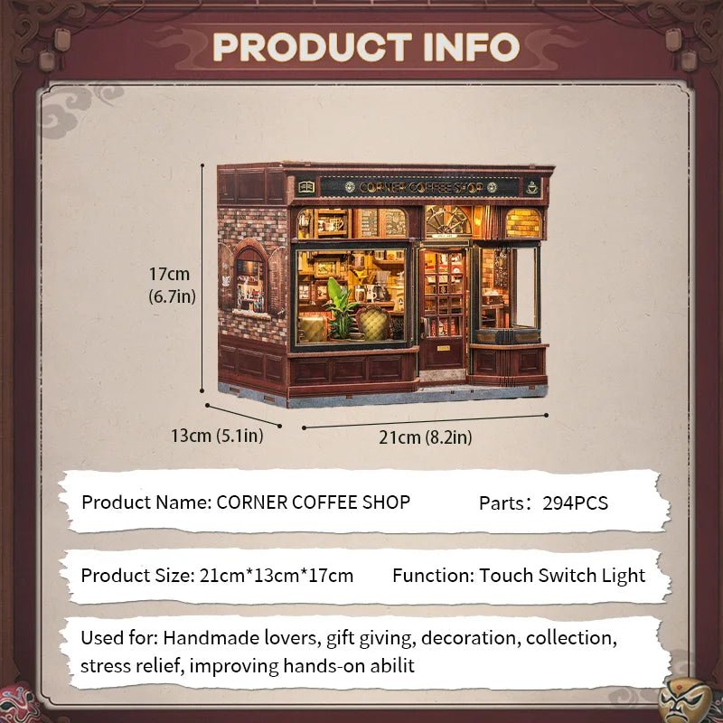 Corner Coffee Shop Miniature Model - TryNooki