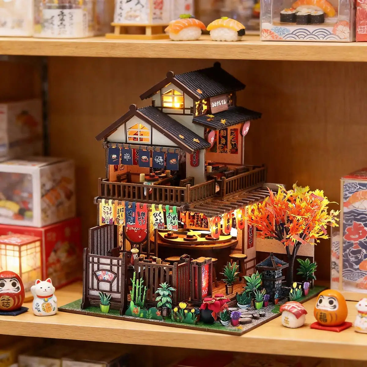 Sushi Restaurant - Wooden Puzzle Miniature House Kit