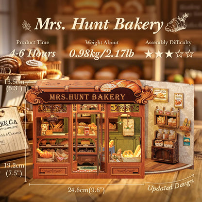 Mrs. Hunt Bakery - 3D Wooden Book Nook Kit - TryNooki