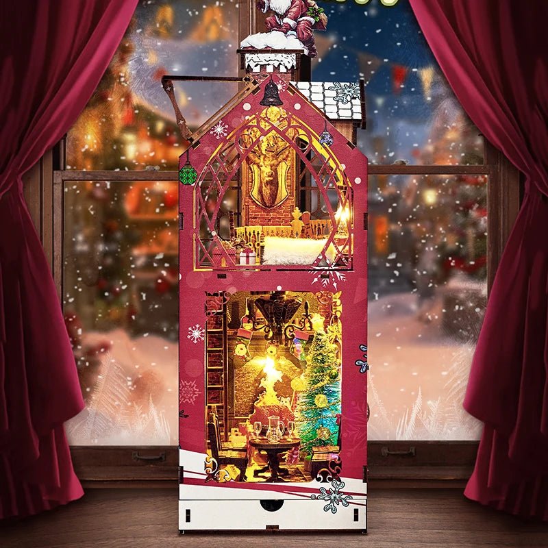 Snowy Santa's Retreat - DIY Christmas Book Nook Kit - TryNooki