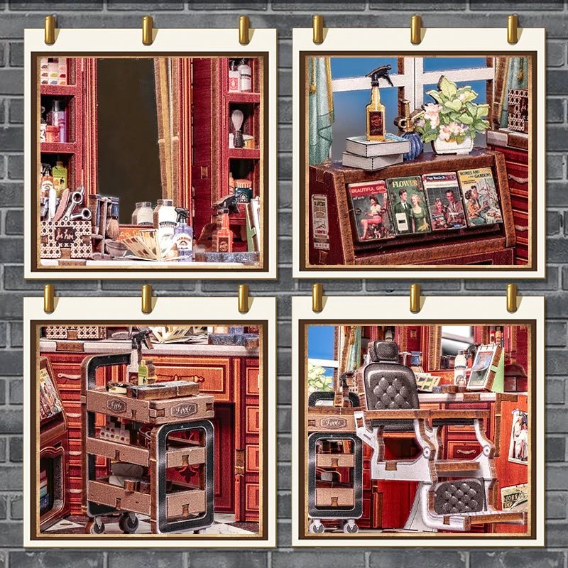John's Hair Salon - DIY Book Nook Kit - TryNooki
