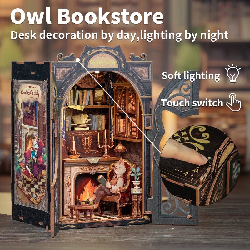Count Cat's Study - Diy Book Nook Kit - TryNooki