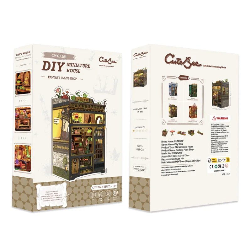 Fantasy Plant Shop - DIY Wooden Book Nook Kit - TryNooki