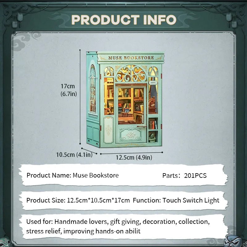 Muse Bookstore - DIY Book Nook Kit - TryNooki