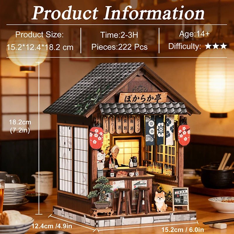 "Tranquil Izakaya" DIY Wooden Bookend Kit - TryNooki