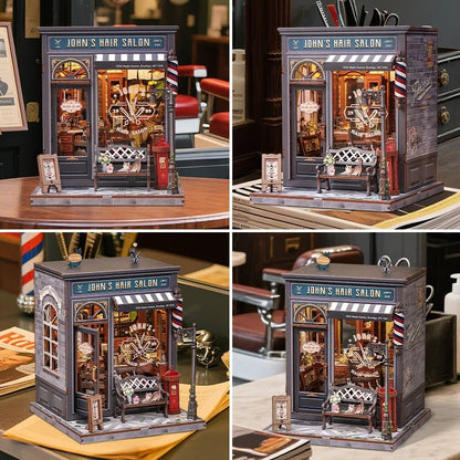 John's Hair Salon - DIY Book Nook Kit - TryNooki