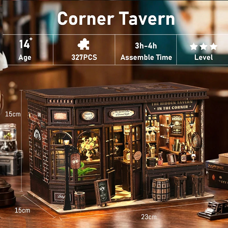Cozy Corner Tavern - DIY Wooden Book Nook Kit