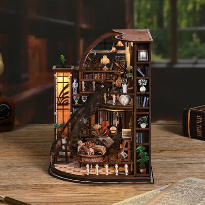 Bacchus Bookstore - DIY Miniature Dollhouse Kit - TryNooki