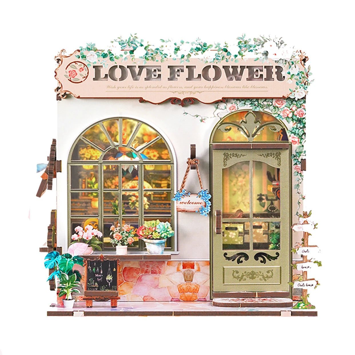 Love Flower Casa - DIY Miniature Wooden Dollhouse Kit - NookFan