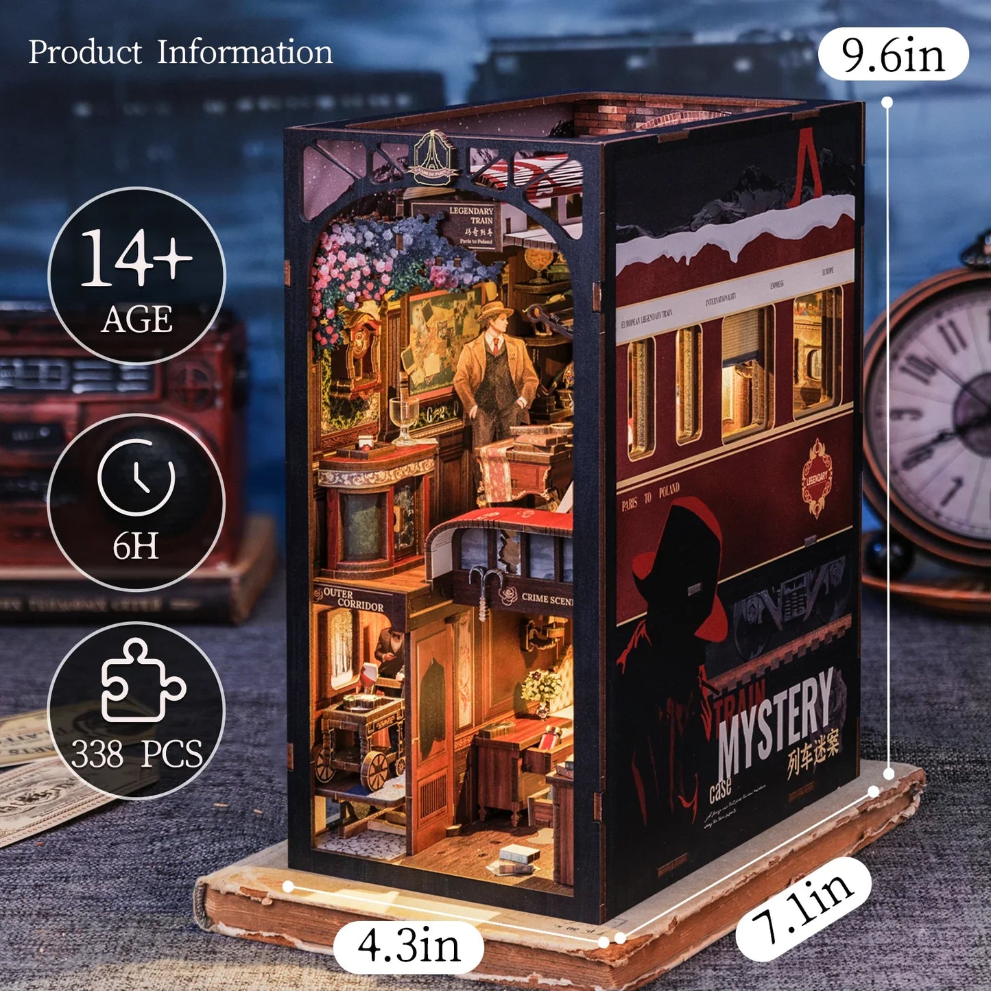Detective Train Mystery - DIY Book Nook Kit - TryNooki