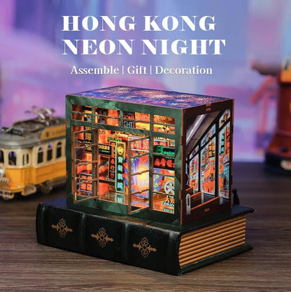 Hong Kong Neon Night - DIY Book Nook Kit - TryNooki