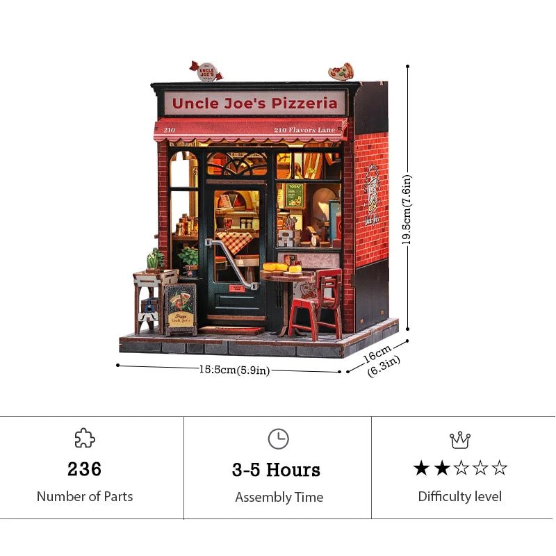 Uncle Joe's Pizzeria - DIY Book Nook Kit - TryNooki