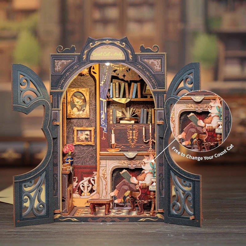 Count Cat's Study - Diy Book Nook Kit - TryNooki