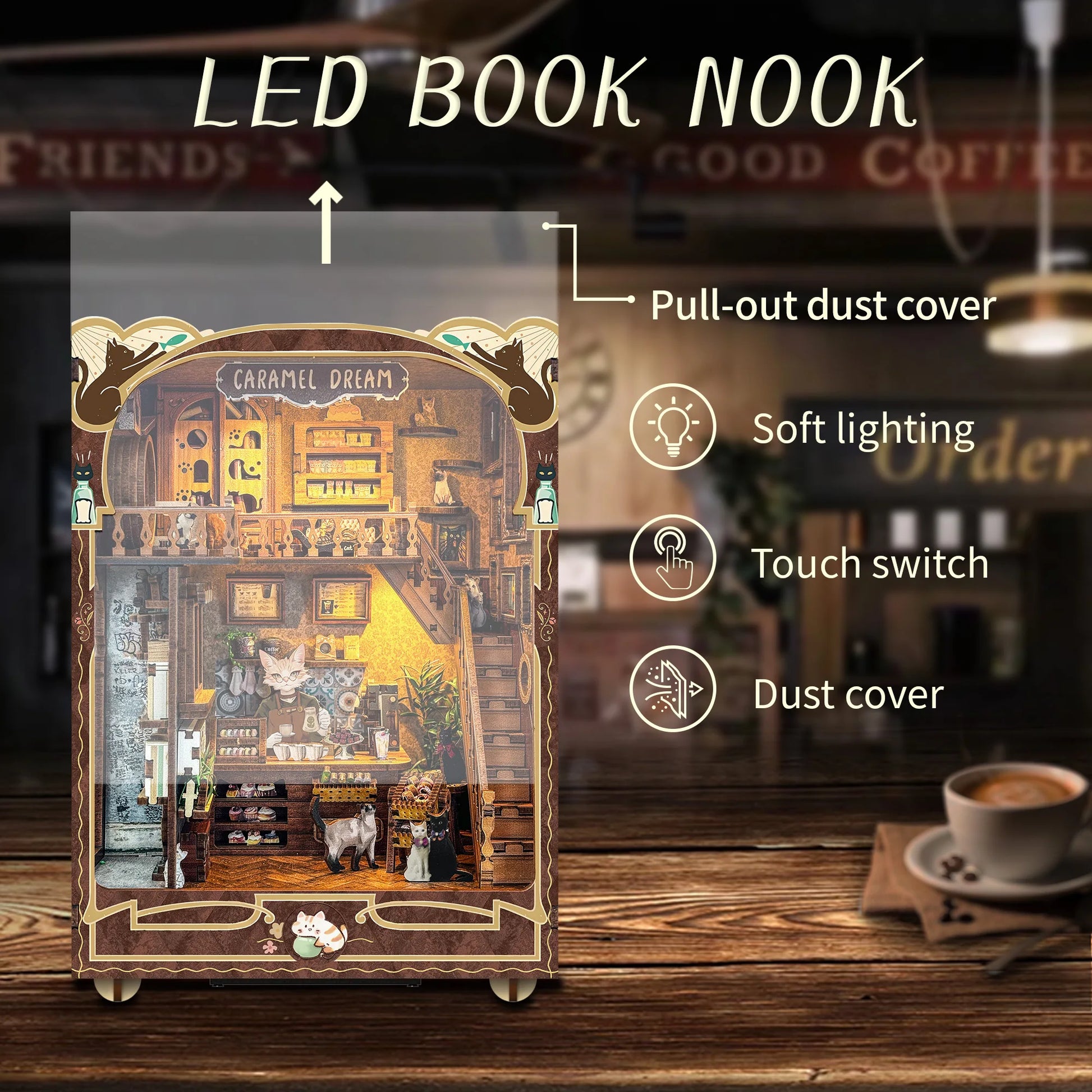 Caramel Dream Casa - DIY Wooden Book Nook Kit - TryNooki