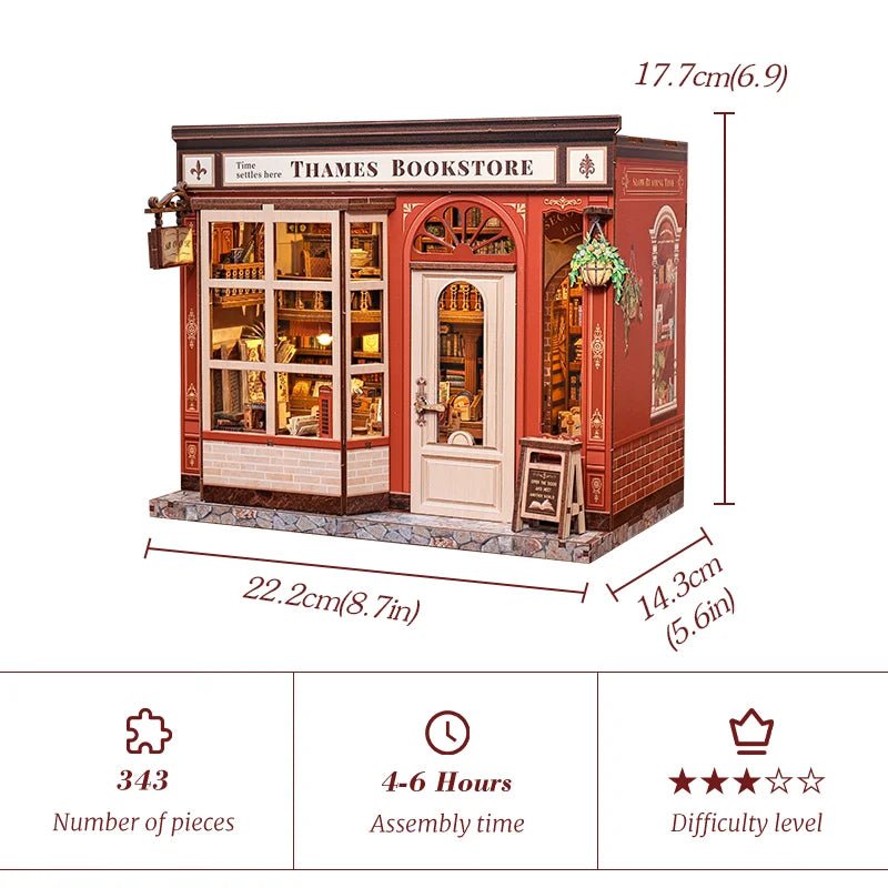 Thames Bookstore - DIY Book Nook Kit - TryNooki