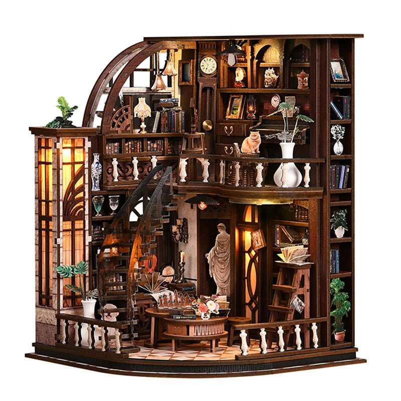 Bacchus Bookstore - DIY Miniature Dollhouse Kit - TryNooki
