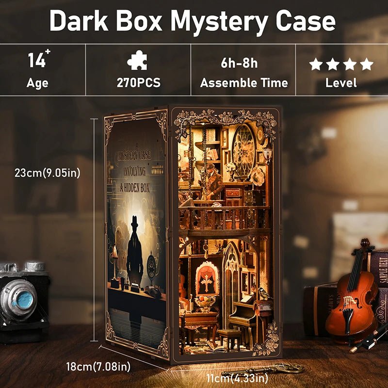 Mystic Alley Dark Box - DIY Wooden Book Nook Kit - TryNooki