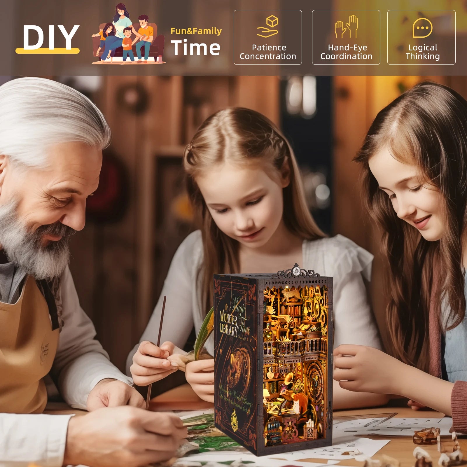Wonder Library - DIY Wooden Book Nook Kit - NookFan