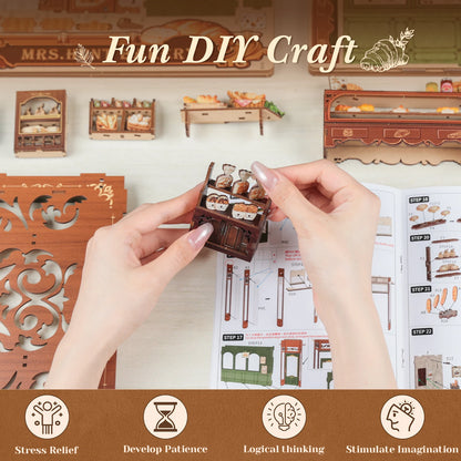 Mrs. Hunt Bakery - 3D Wooden Book Nook Kit - TryNooki