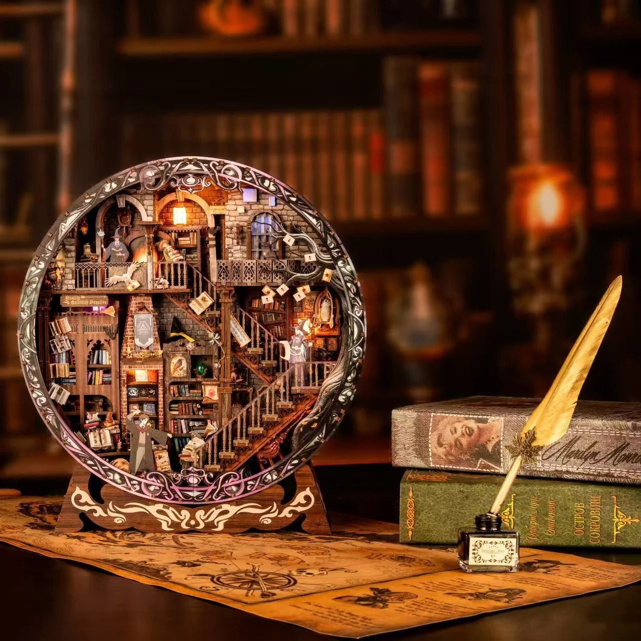 Magic Library Casa - DIY Wooden Miniature Dollhouse Kit - NookFan