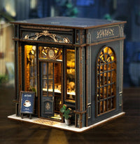 Green Crystal Coffee Shop DIY Miniature Dollhouse Kit - NookFan