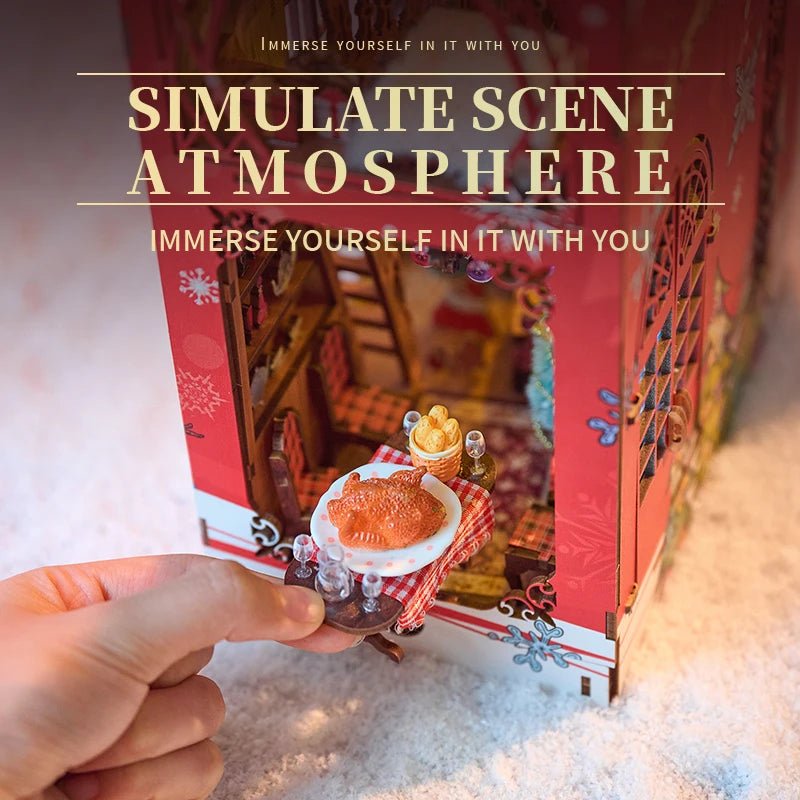 Snowy Santa's Retreat - DIY Christmas Book Nook Kit - TryNooki