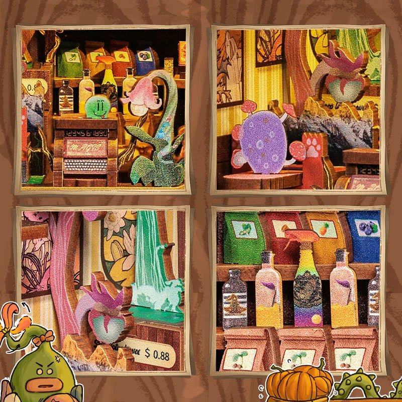 Fantasy Plant Shop - DIY Wooden Book Nook Kit - TryNooki
