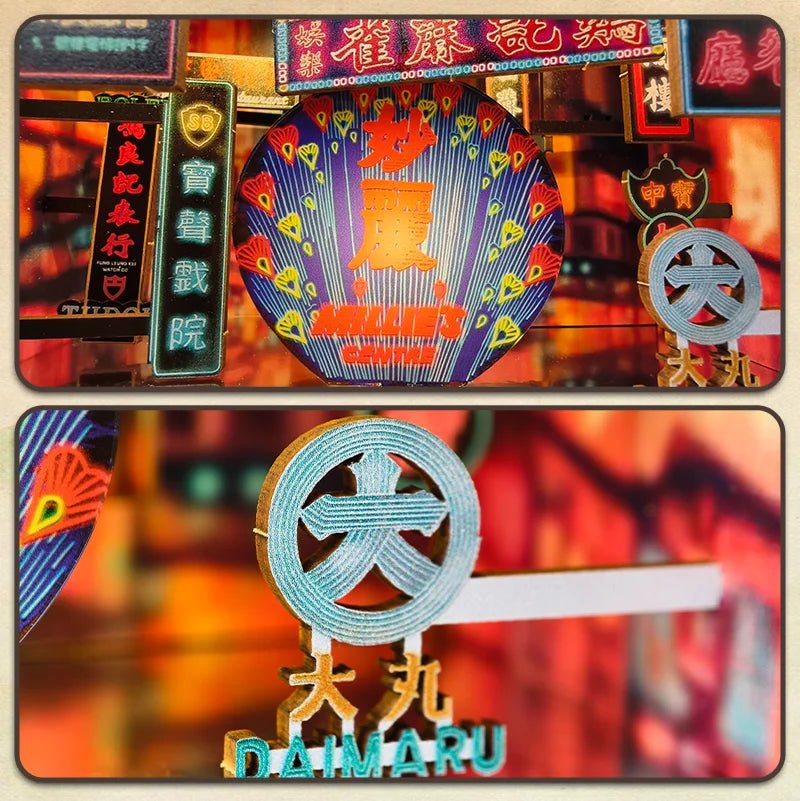 Hong Kong Neon Night - DIY Book Nook Kit - TryNooki