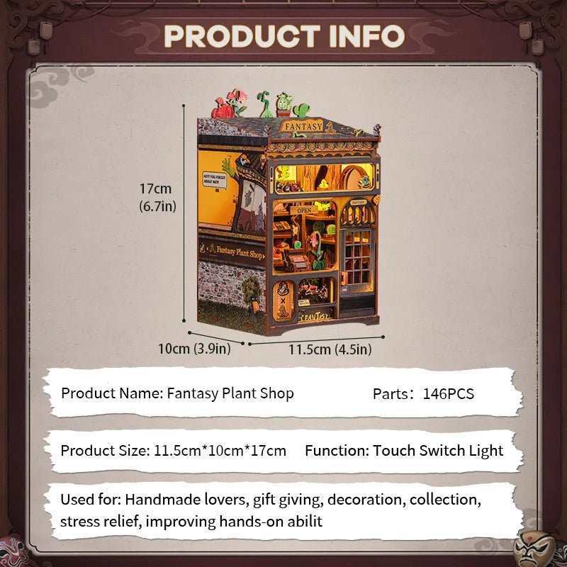 Fantasy Plant Shop - DIY Wooden Book Nook Kit - TryNooki