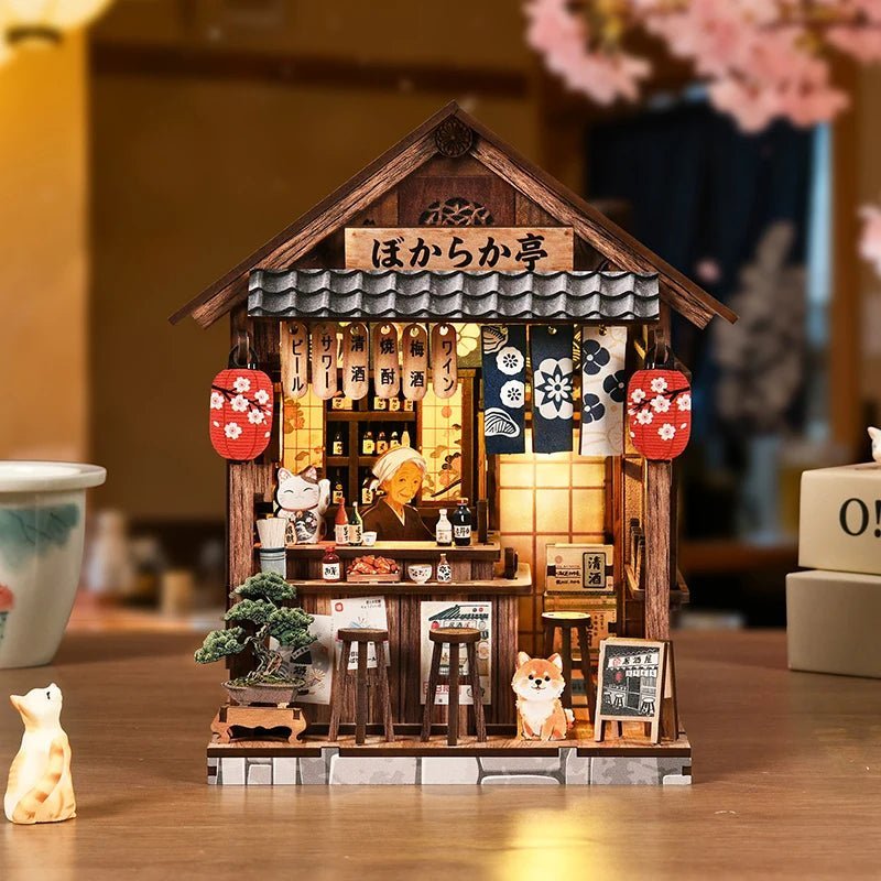 "Tranquil Izakaya" DIY Wooden Bookend Kit - NookFan