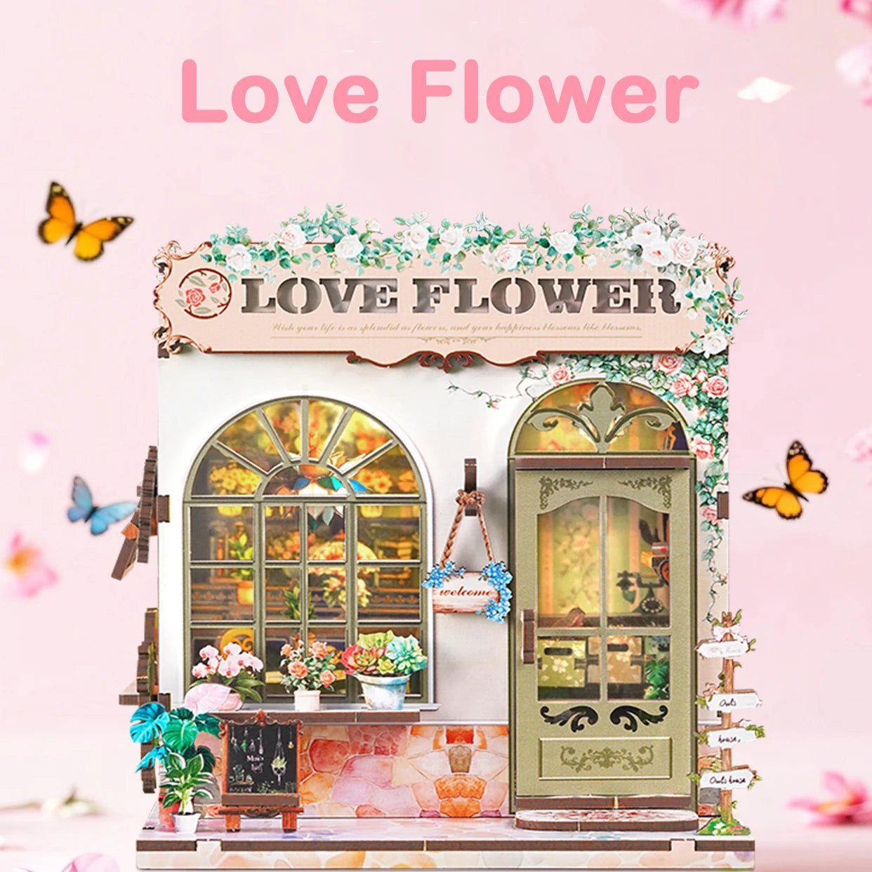 Love Flower Casa - DIY Miniature Wooden Dollhouse Kit - NookFan