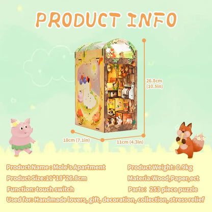 Mole's Apartment - DIY Book Nook Kit - TryNooki