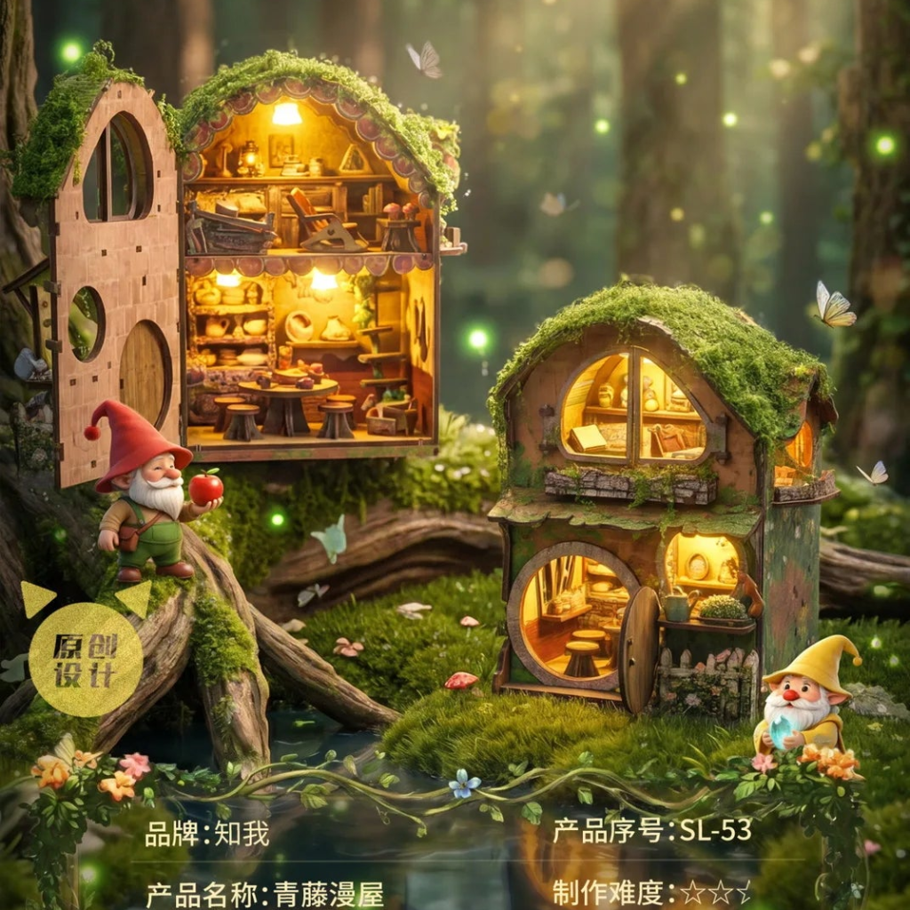 Green Vine Cottage - DIY Miniature House - NookFan
