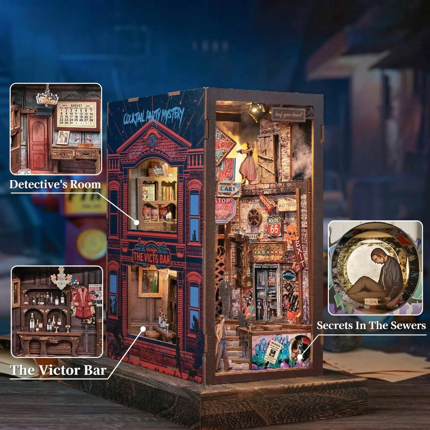 The Long Goodbye - DIY Detective Book Nook Kit - TryNooki