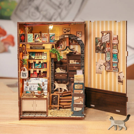 Memories Bookshop - Miniature 3D Wooden Dollhouse Kit - TryNooki